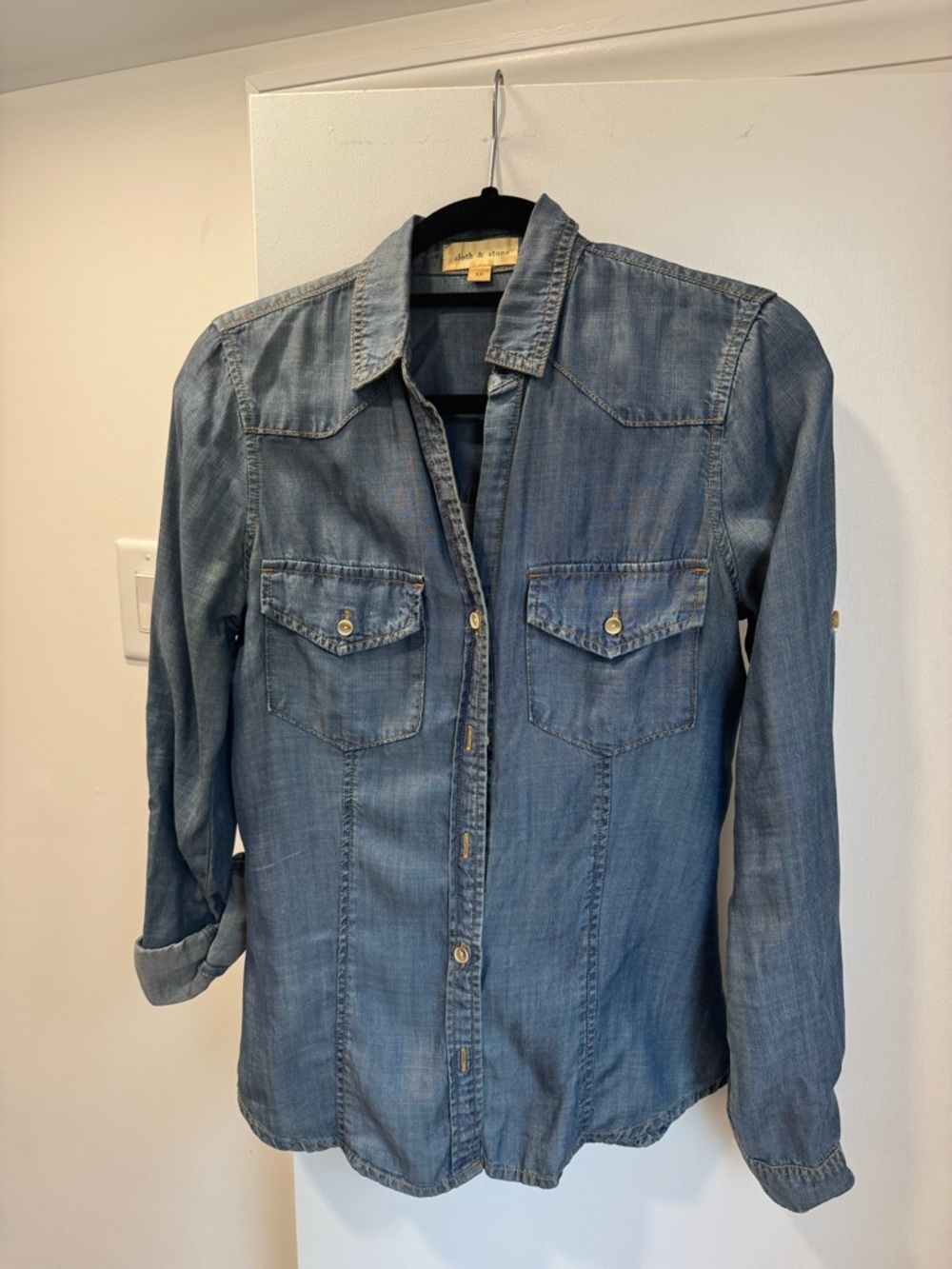 cloth & stone Light Blue Denim Shirt Jacket